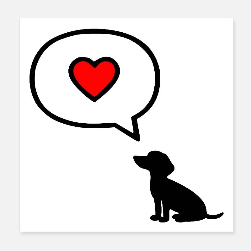 Chiens de la Déclaration d’Amour Poster 20 x 20 cm