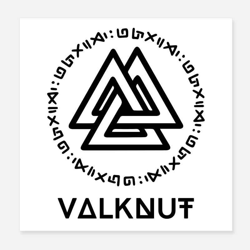 VALKNUT - Poster 20 x 20 cm - blanc