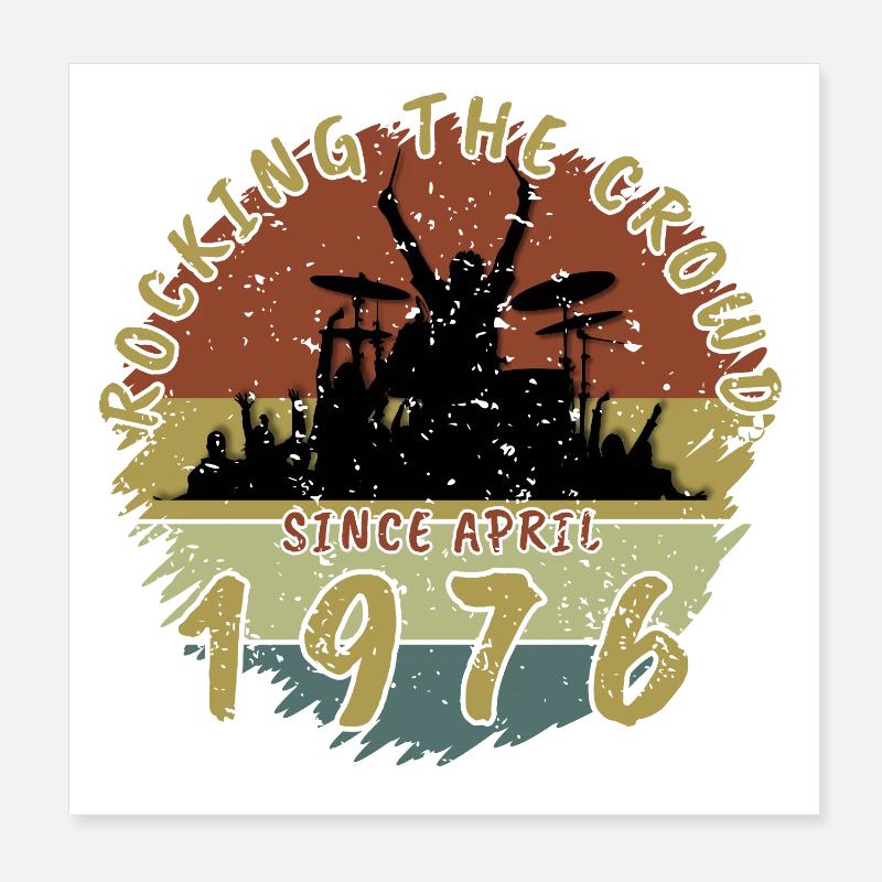 50th Birthday Rocking the crowd DRM 04/1976 Poster 8" x 8" (20x20 cm)