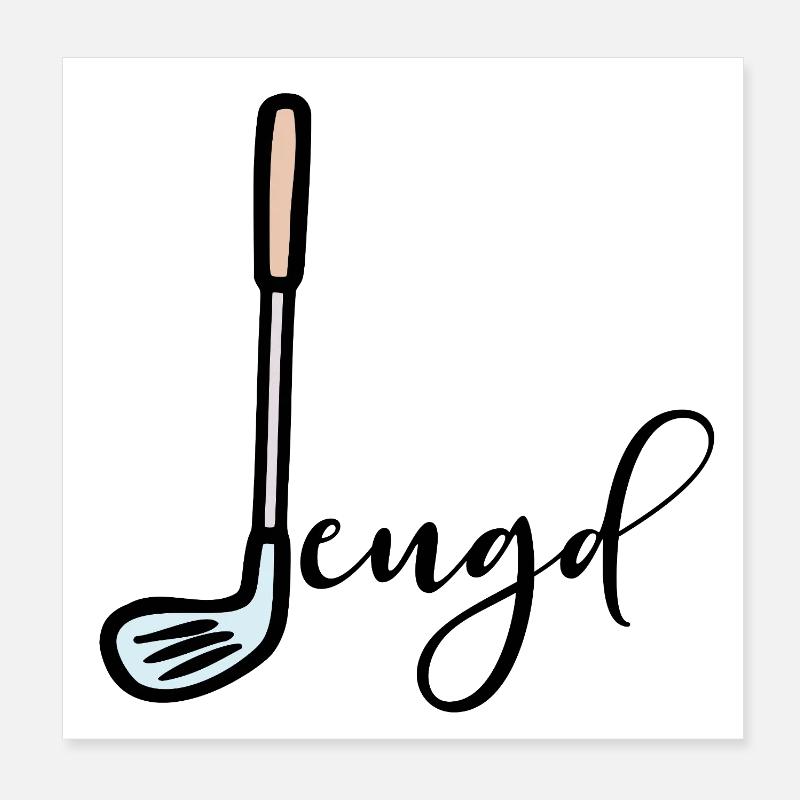Jeunes golfeurs Jeunes Poster 20 x 20 cm