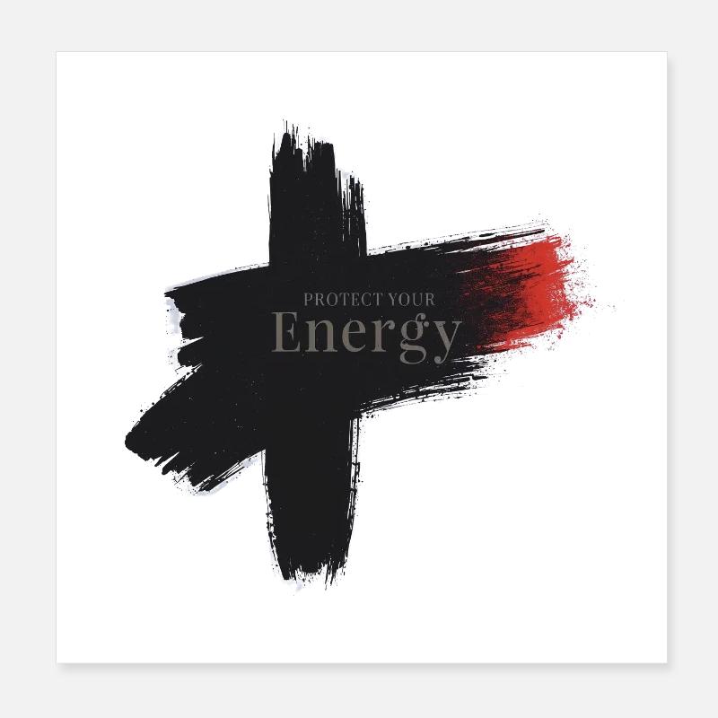 Protect Your Energy - Mindfulness Design Poster 8" x 8" (20x20 cm)