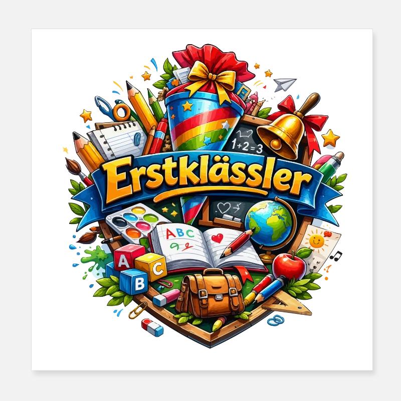 Erstklässler Lernwelt Logo Poster 20x20 cm