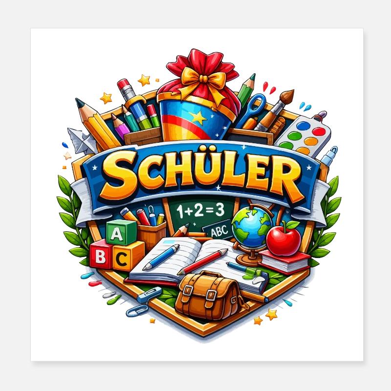 Student Learning World Sticker Design Poster 8" x 8" (20x20 cm)