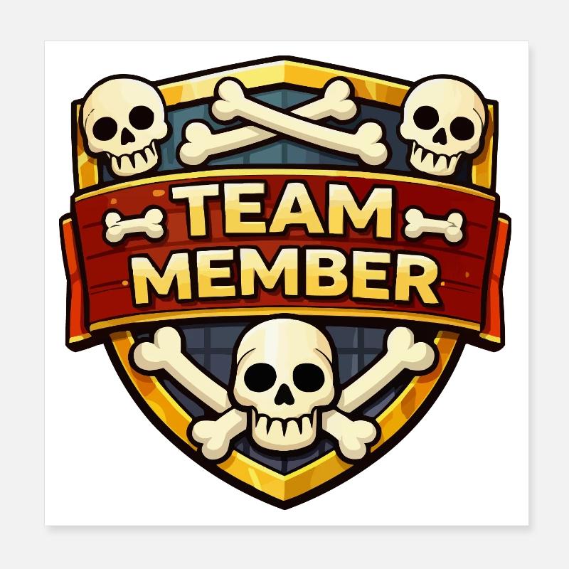 Bouclier de Crâne des membres de l’équipe Poster 20 x 20 cm