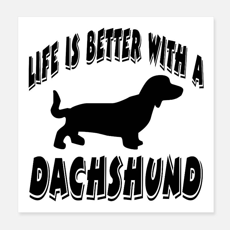 Teckel Poster 20 x 20 cm