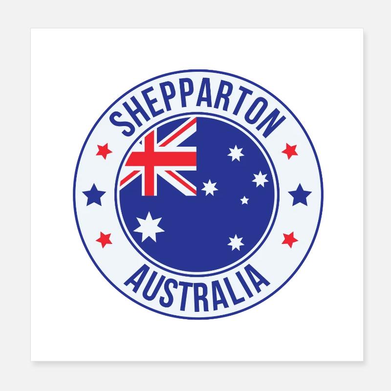 Emblème du drapeau rond de Shepparton Australia Poster 20 x 20 cm