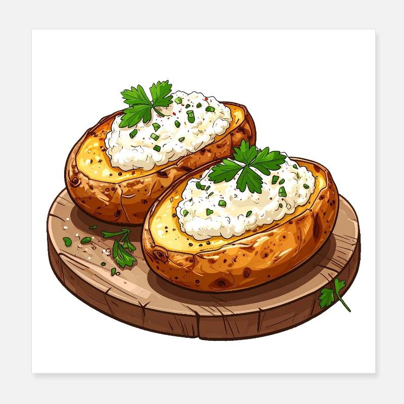 Jacket potatoes with quark Poster 8" x 8" (20x20 cm)