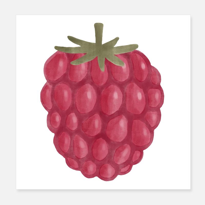 Raspberry Watercolor Poster 8" x 8" (20x20 cm)