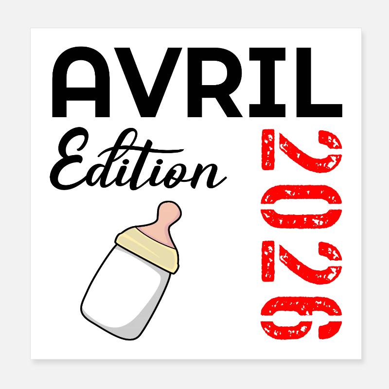 Bébé Naissance Avril 2026 Poster 20 x 20 cm