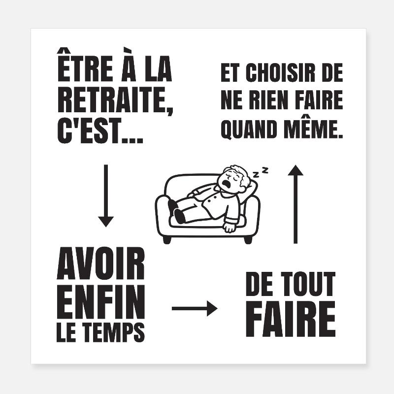 Die Kunst des Nichtstuns (schwarzer Text) Poster 20x20 cm