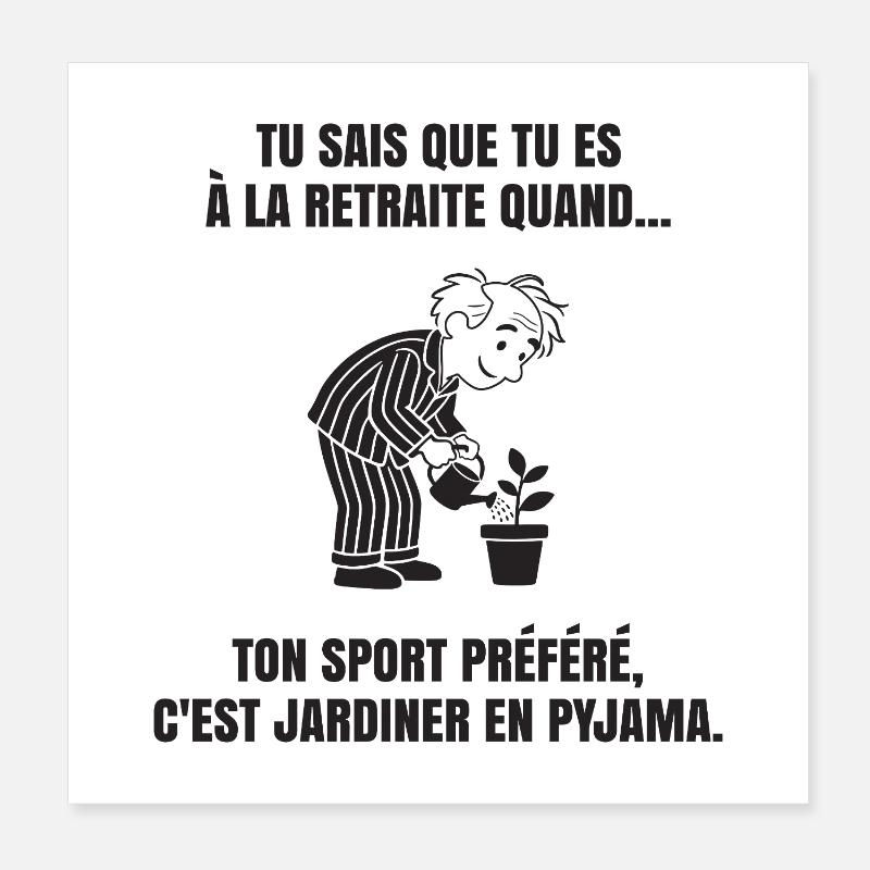 Ma Retraite dans le Jardin (texte noir) Poster 20 x 20 cm