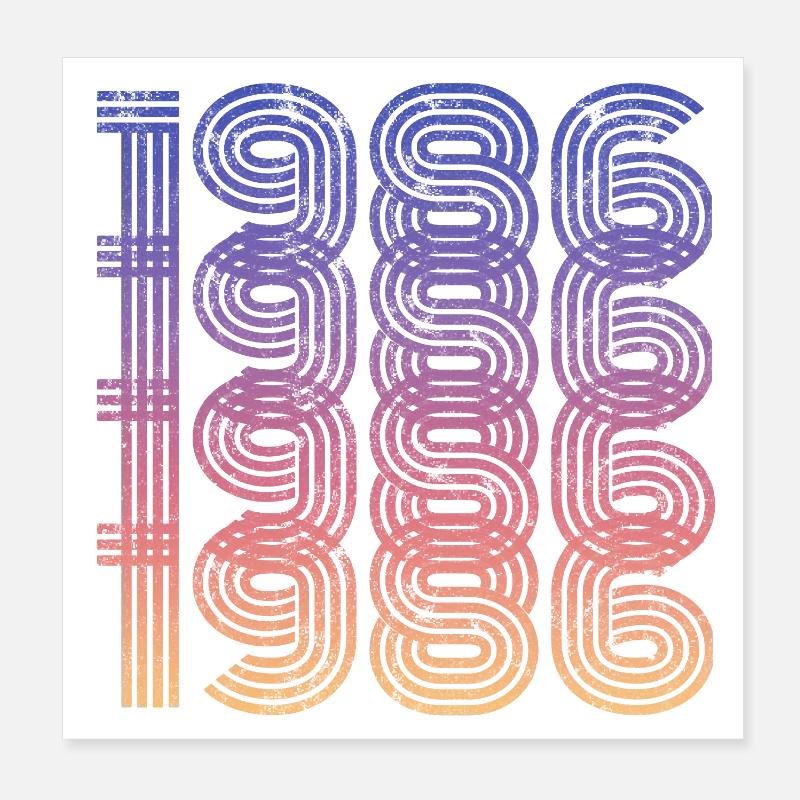 Millésime 1986 Poster 20 x 20 cm
