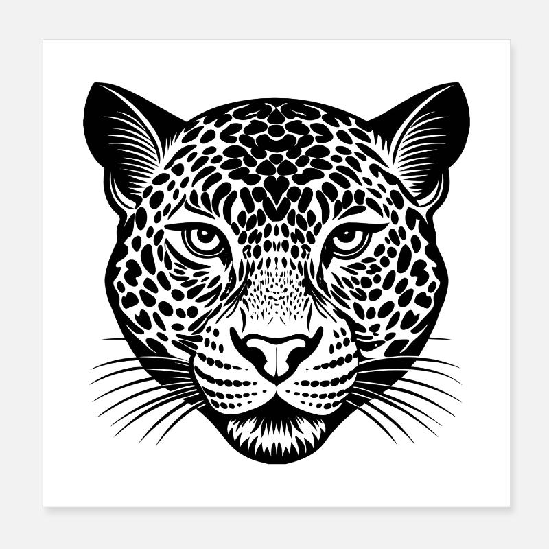 Tête de léopard Poster 20 x 20 cm
