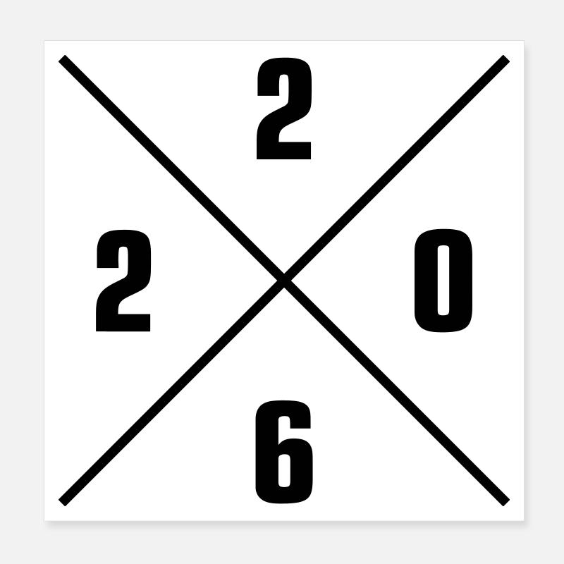 Année 2026 Poster 20 x 20 cm