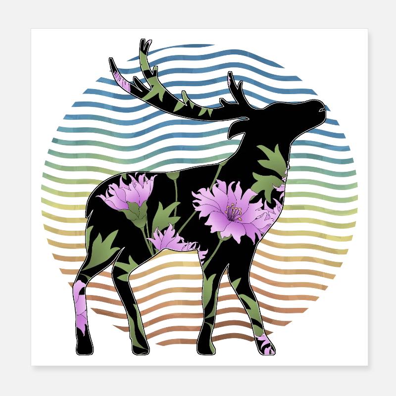 Hirsch Poster 20x20 cm