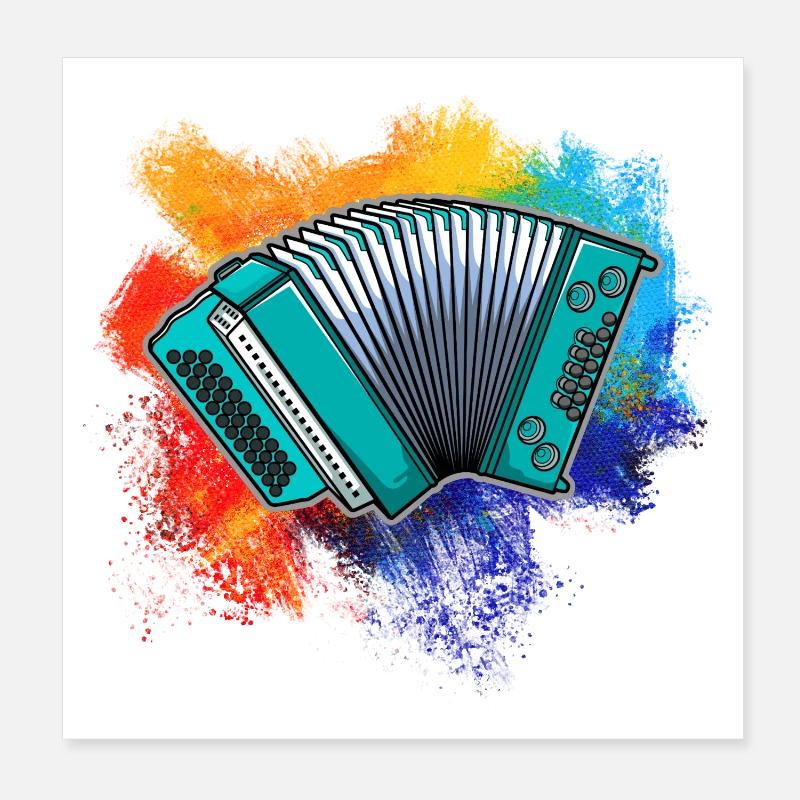 Colorful squeezebox Poster 8" x 8" (20x20 cm)