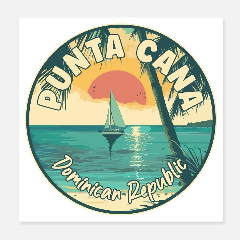 Entdecken Sie Punta Cana in der Dominikanischen Republik Poster 20x20 cm