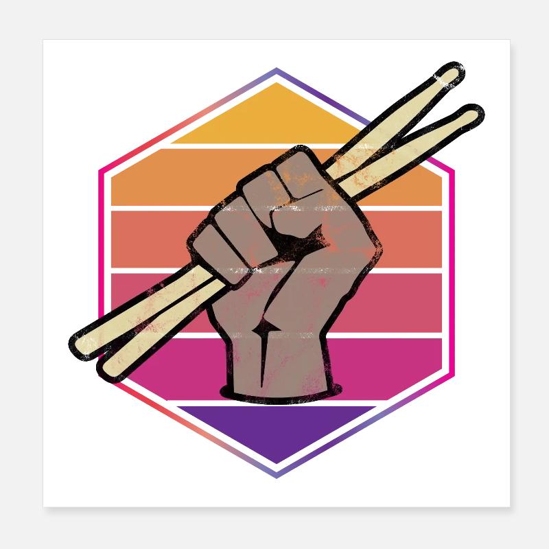 Drummer Schlagzeuger Poster 20x20 cm