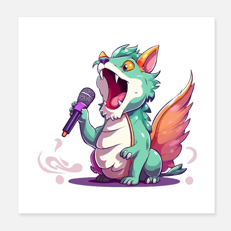 Dragon Star chantant Poster 20 x 20 cm