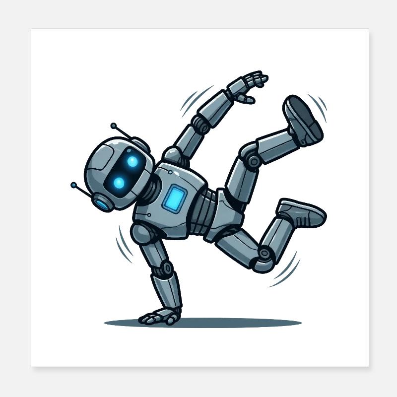 3 Le Robot Danseur Breakdance Poster 20 x 20 cm