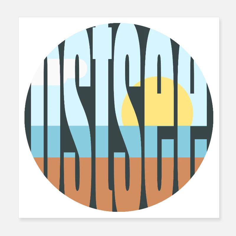Ostsee - Sonnenstrand Typo am Strand Poster 20x20 cm