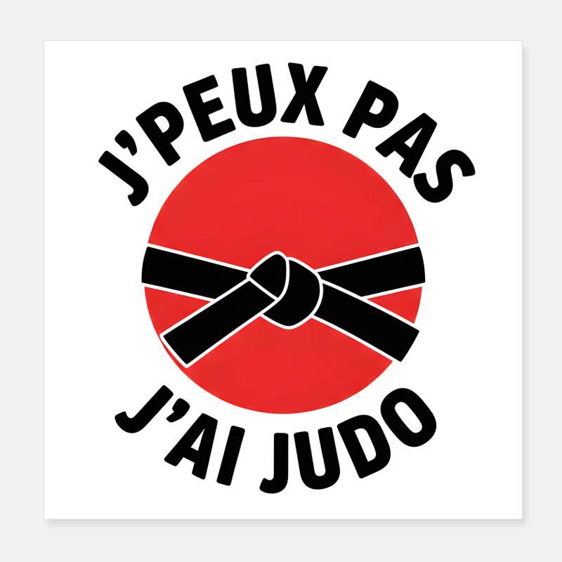 Ich kann nicht Judo Rotes Emblem Poster 20x20 cm
