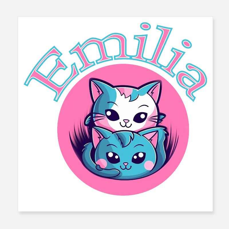 Emilia Katzenduett Poster 20x20 cm