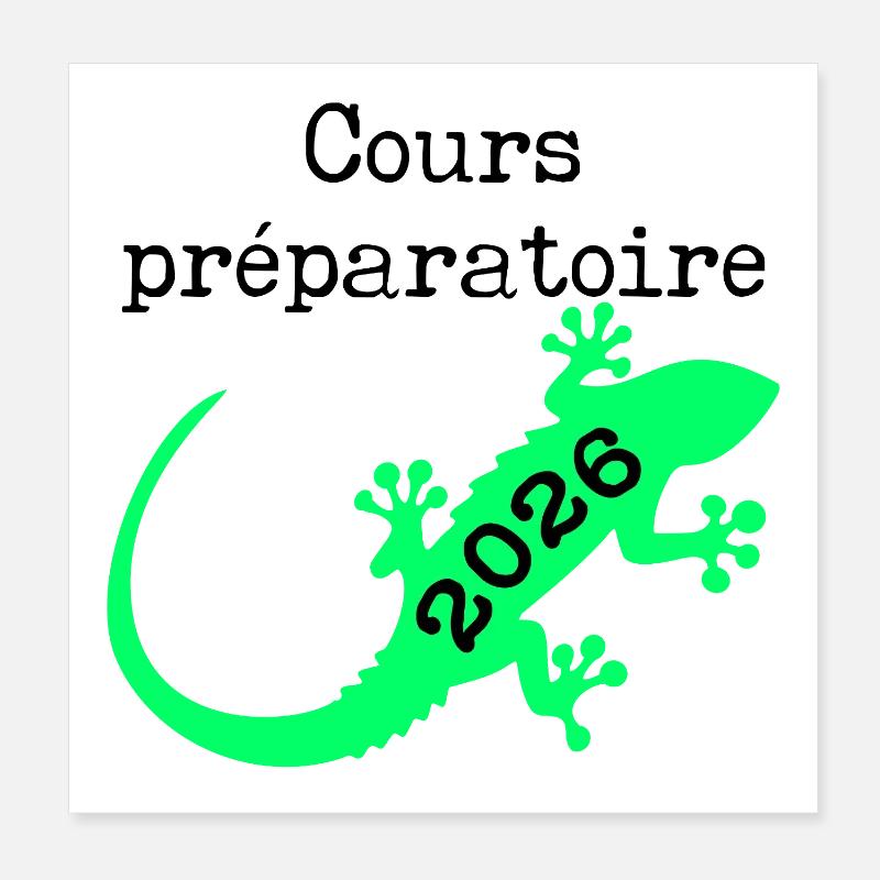 Cours Préparatoire 2026 École Poster 20 x 20 cm
