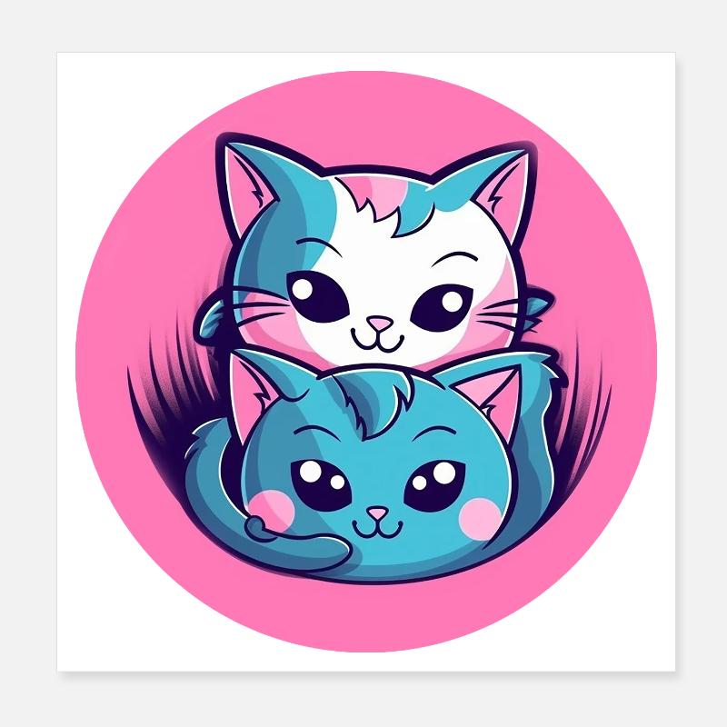 Kitten Hug Duo Poster 8" x 8" (20x20 cm)