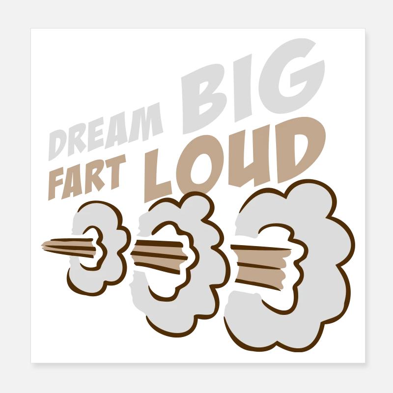 Rêve gros pet fort Drôle de motivation Poster 20 x 20 cm