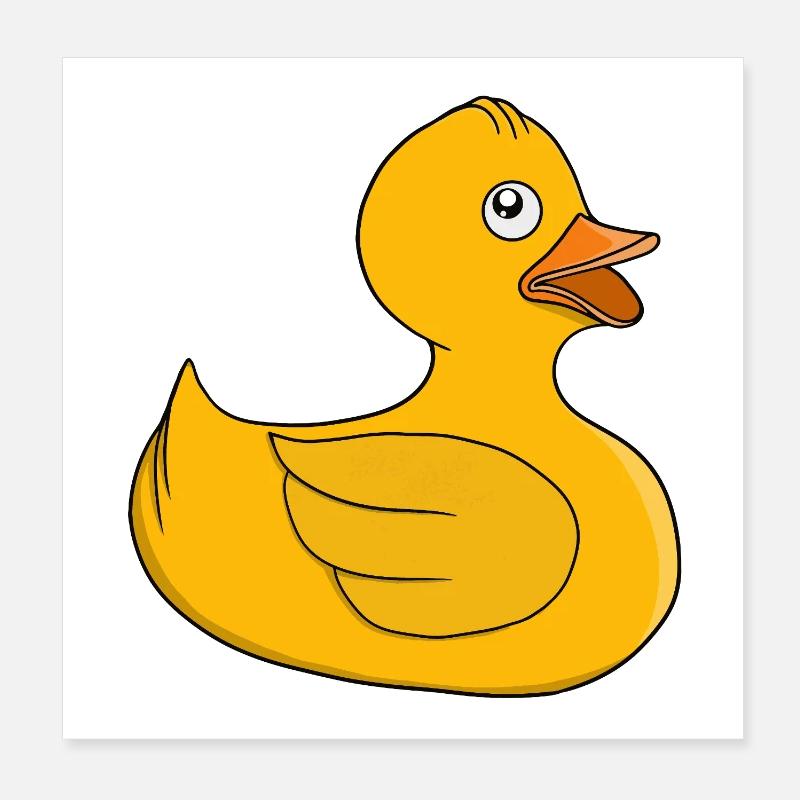 Canard en caoutchouc ensoleillé Poster 20 x 20 cm
