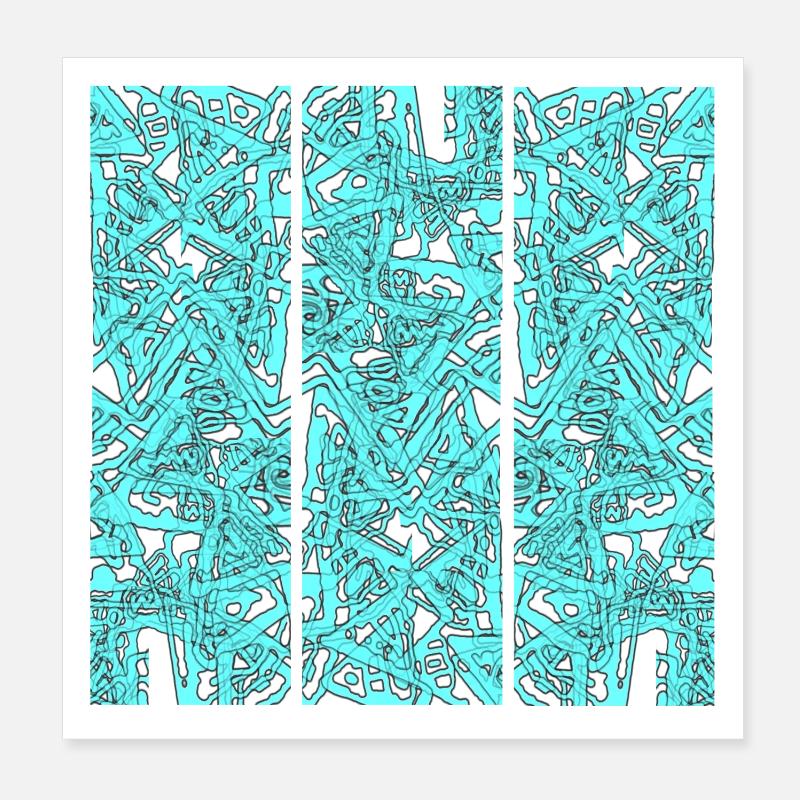 Triptyque du Chaos Turquoise Poster 20 x 20 cm