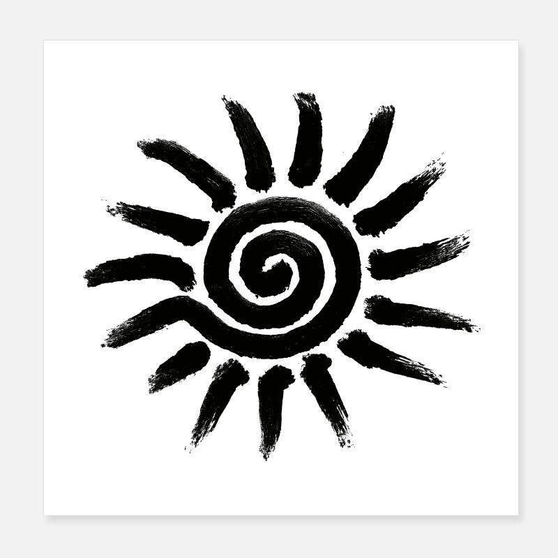 Stammes-Sonnensymbol Poster 20x20 cm