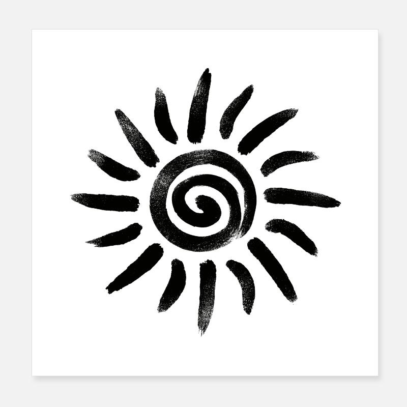 symbole minimaliste soleil Poster 20 x 20 cm
