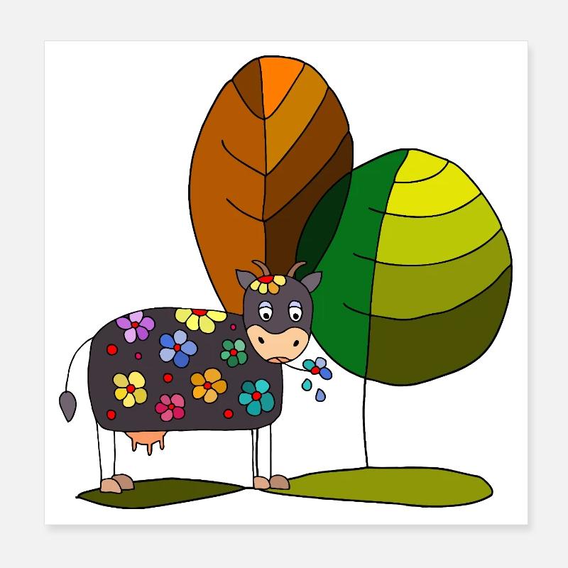 Vache Poster 20 x 20 cm