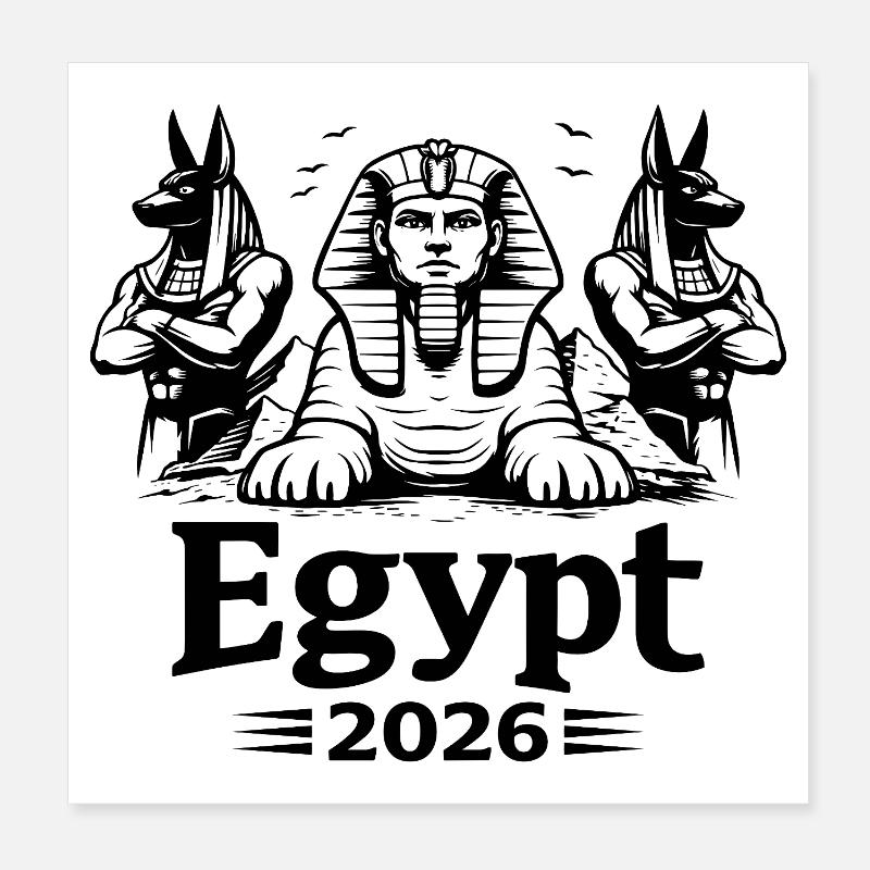Sphinx Anubis Egypt 2026 Mystik Poster 20x20 cm