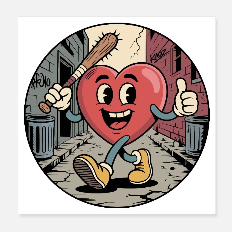 Herzheldengasse Prügel Poster 20x20 cm