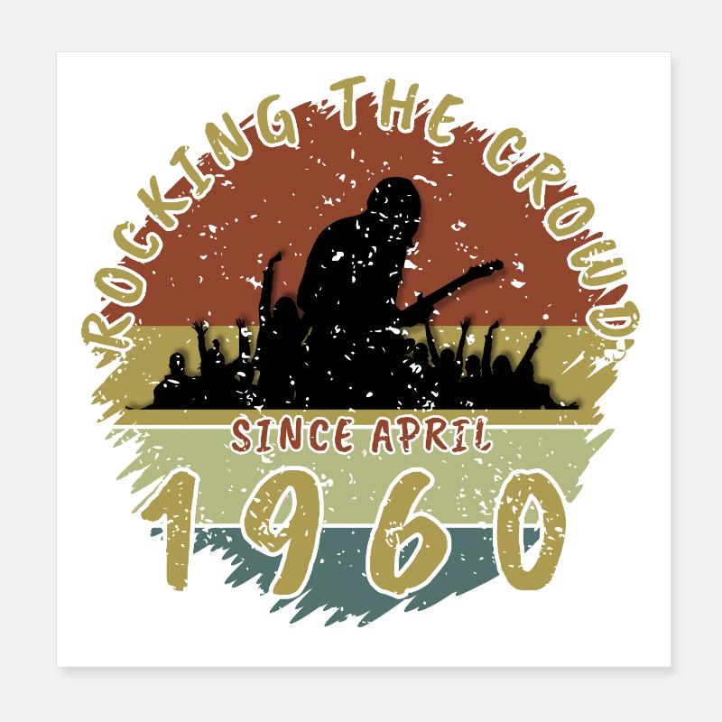 66th Birthday Rocking the crowd GIT 04/1960 Poster 8" x 8" (20x20 cm)