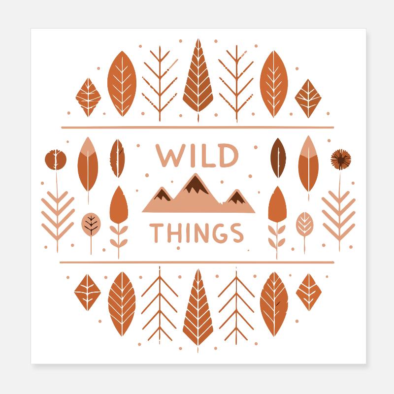 Wild Forest Natural Pattern Poster 8" x 8" (20x20 cm)
