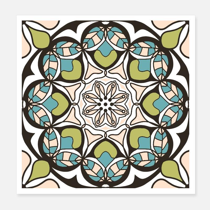Mandala du printemps Poster 20 x 20 cm
