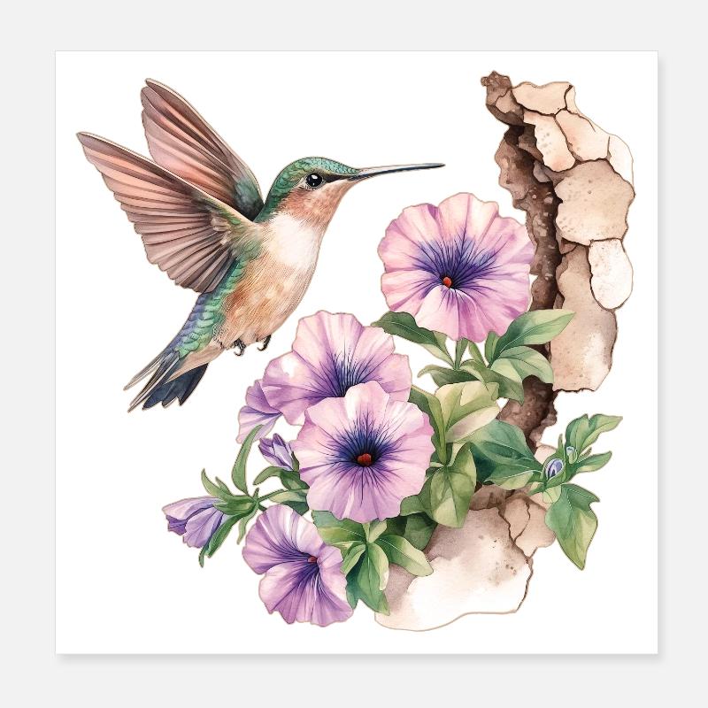 Colibri Poster 20 x 20 cm