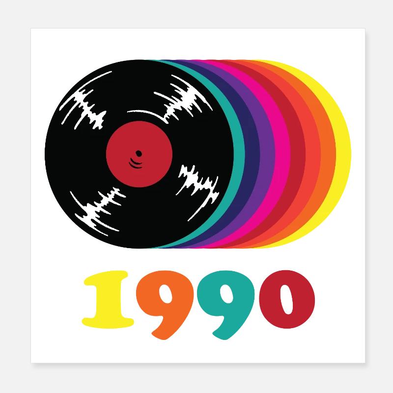 Millésime 1990 Poster 20 x 20 cm