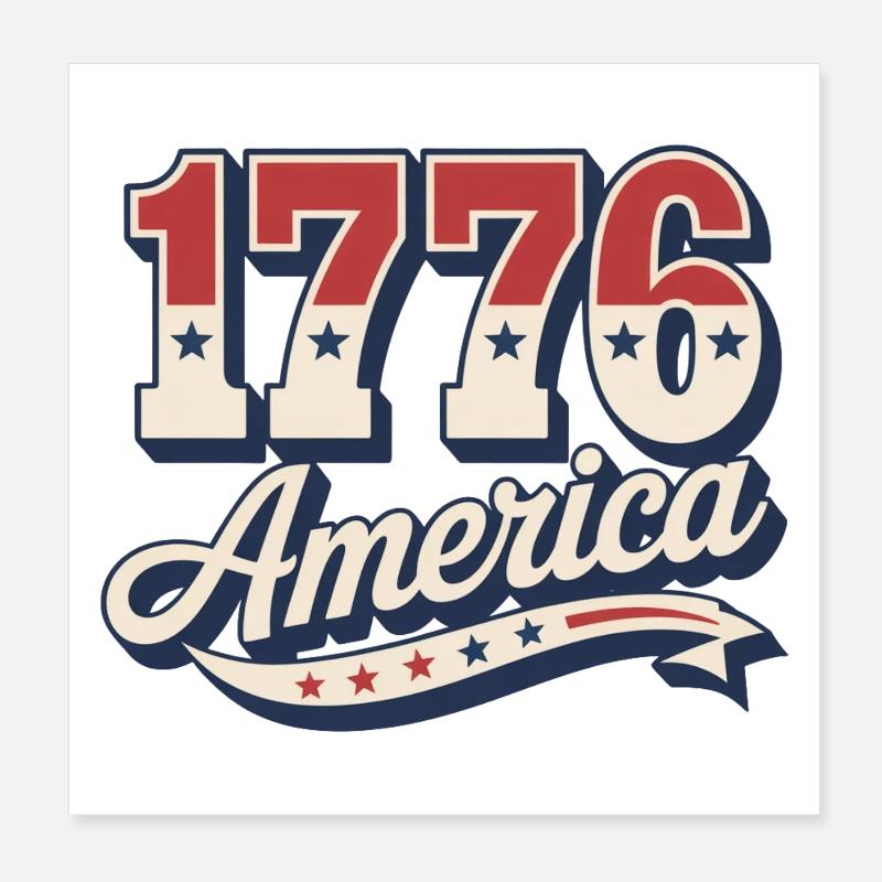 1776 America Poster 8" x 8" (20x20 cm)