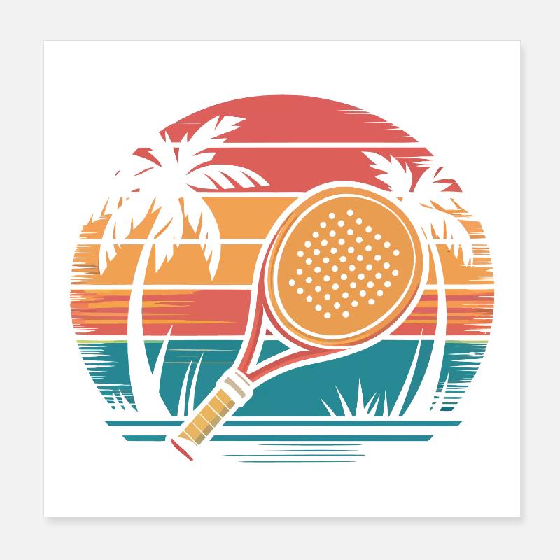 Coucher de soleil de Padel Poster 20 x 20 cm