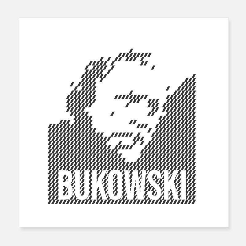 Charles Bukowski Portrait design Poster 8" x 8" (20x20 cm)