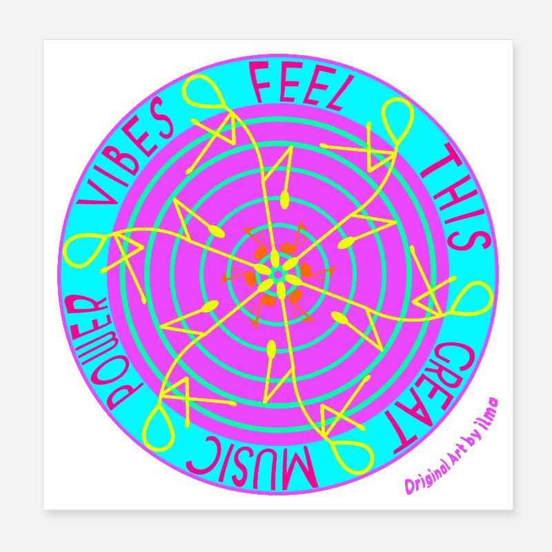 Music Vibes -Retro Vinyl Dance - Poster 20x20 cm - Weiß