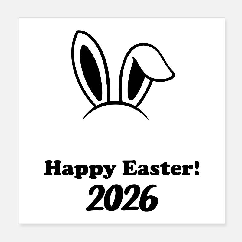 Joyeuses Pâques 2026 - Conception du lapin de Pâques Poster 20 x 20 cm