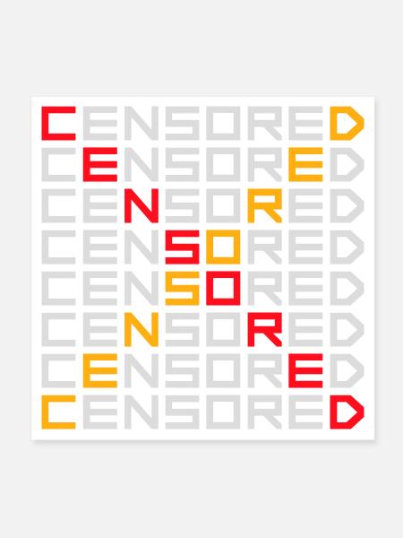 Censored Funny Statement Freedom Logo - Poster 8" x 8" (20x20 cm) - white - Front