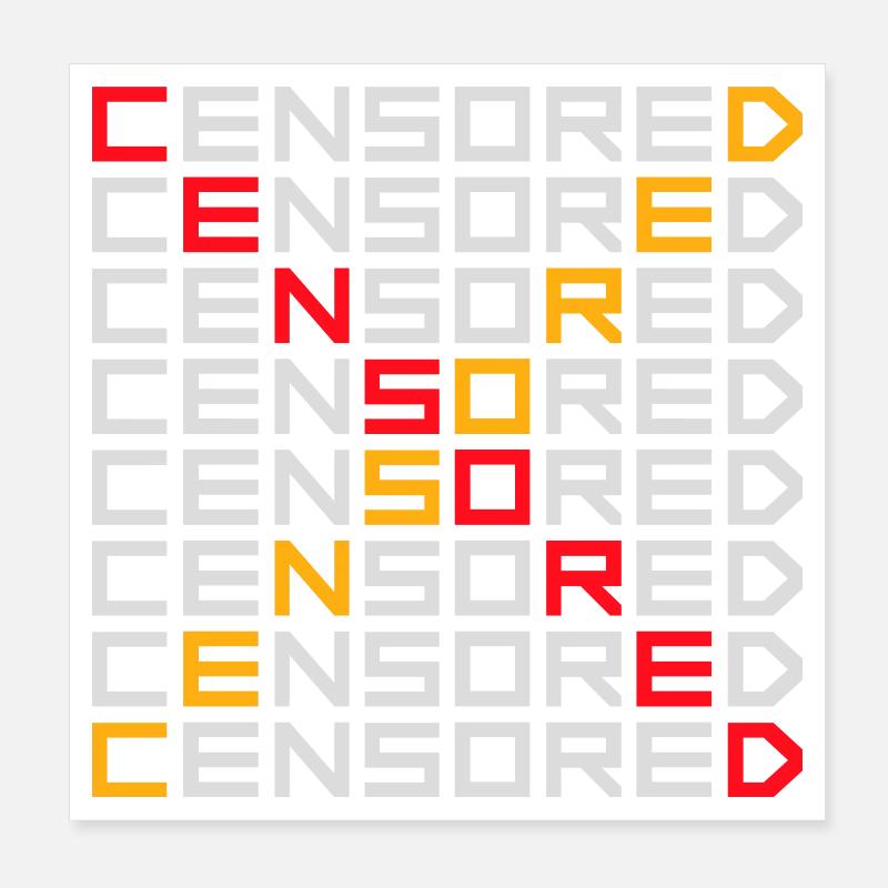 Censored Funny Statement Freedom Logo Poster 8" x 8" (20x20 cm)