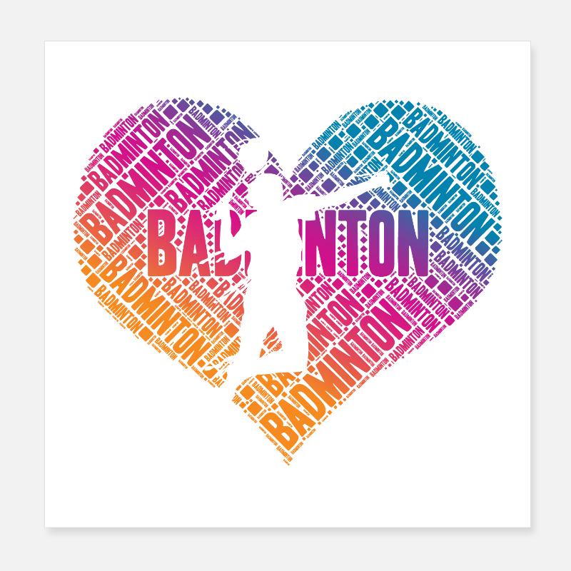 Badminton Poster 20x20 cm